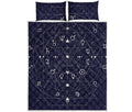 Geometric Zodiac Signs Print Quilt Bed Set
