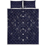 Geometric Zodiac Signs Print Quilt Bed Set