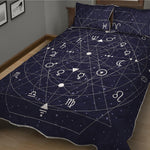 Geometric Zodiac Signs Print Quilt Bed Set