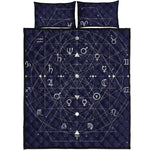 Geometric Zodiac Signs Print Quilt Bed Set