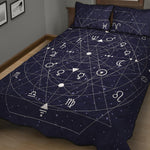 Geometric Zodiac Signs Print Quilt Bed Set