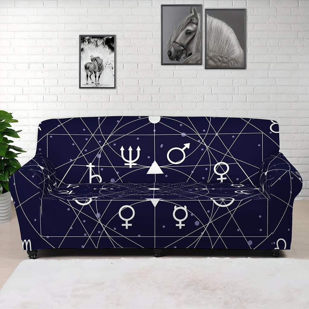 Geometric Zodiac Signs Print Sofa Cover