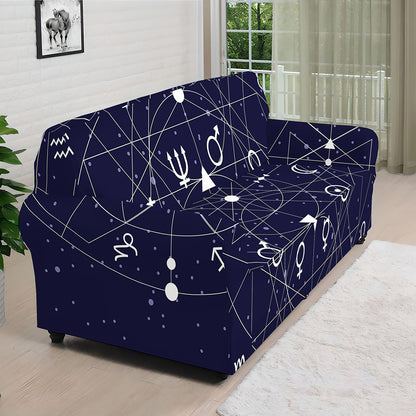 Geometric Zodiac Signs Print Sofa Cover