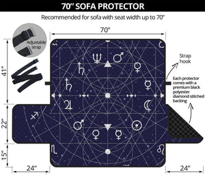 Geometric Zodiac Signs Print Sofa Protector