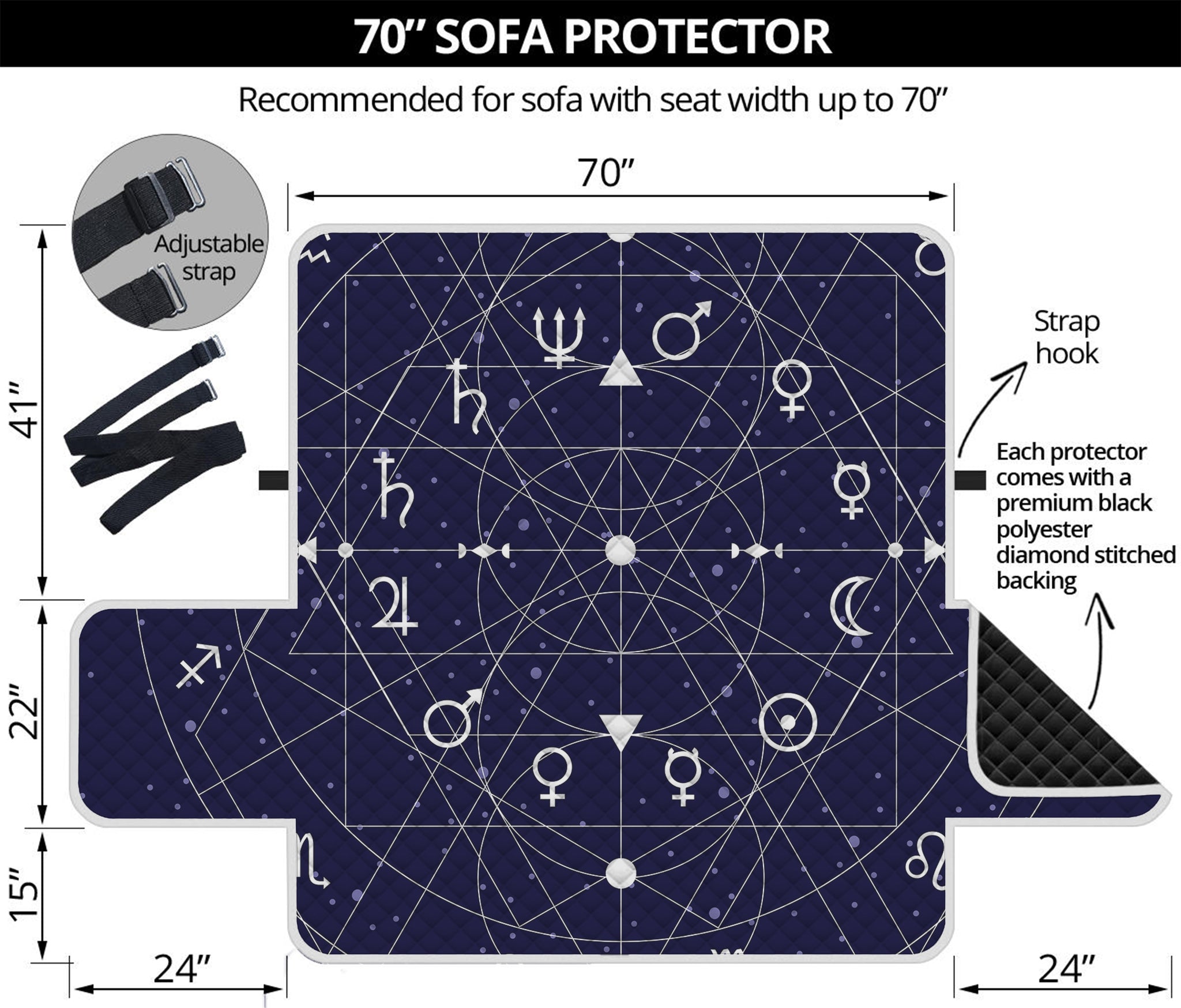 Geometric Zodiac Signs Print Sofa Protector