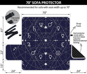 Geometric Zodiac Signs Print Sofa Protector