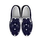 Geometric Zodiac Signs Print White Slip On Shoes