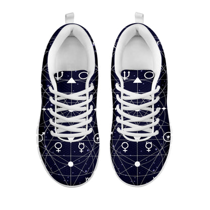 Geometric Zodiac Signs Print White Sneakers