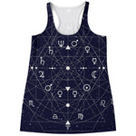 Geometric Zodiac Signs Print Women's Racerback Tank Top