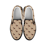 German Shepherd Dog Pattern Print Black Slip On Shoes