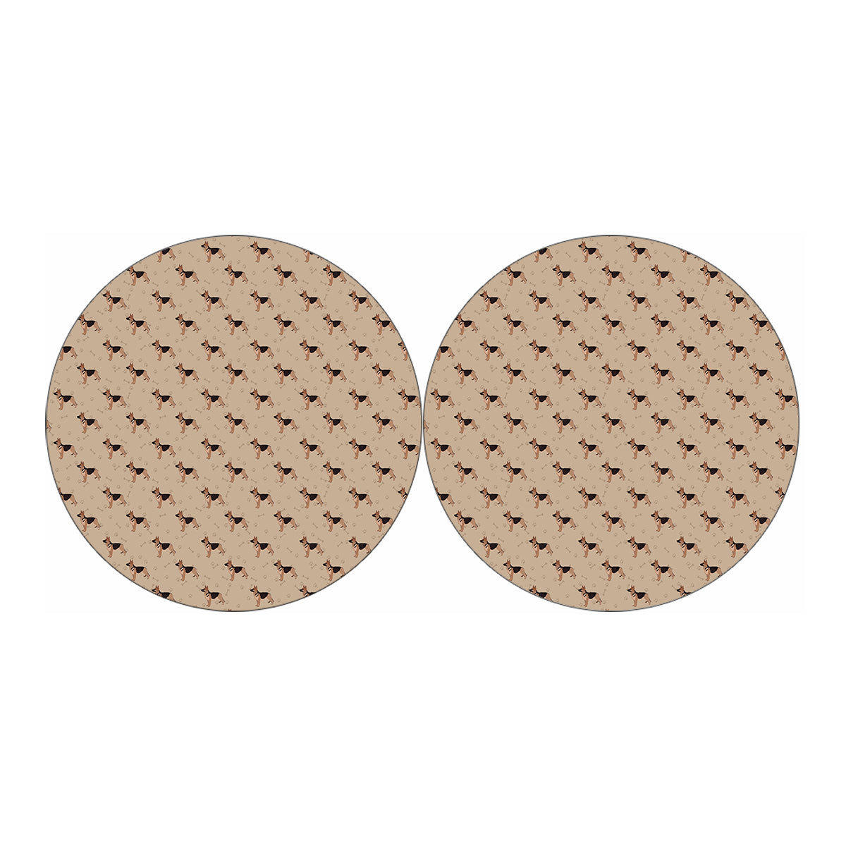 German Shepherd Dog Pattern Print Car Coasters