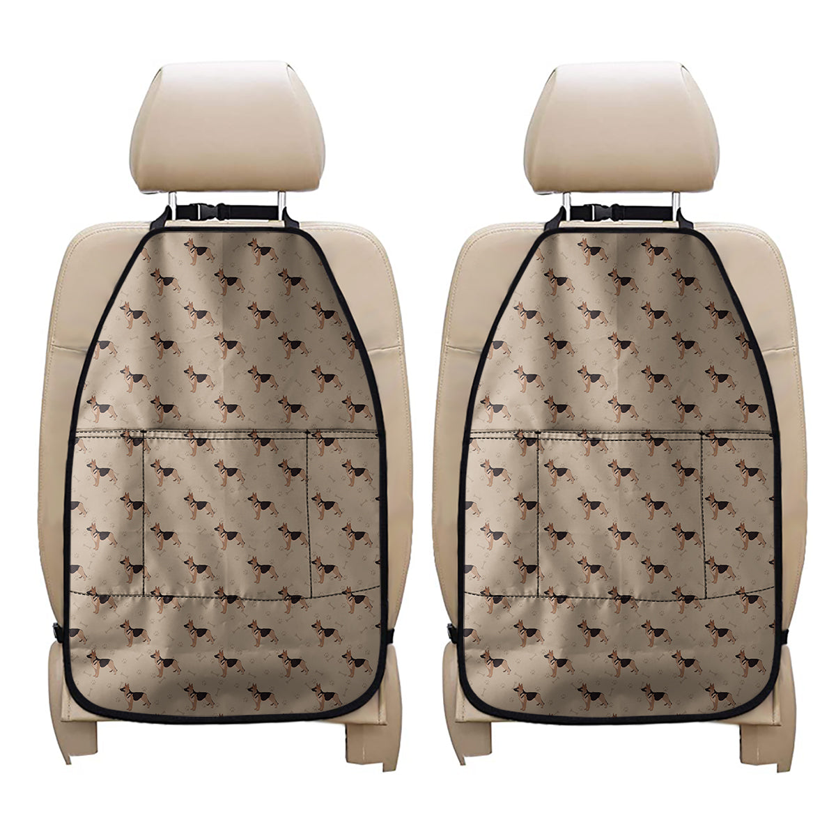 German Shepherd Dog Pattern Print Car Seat Organizers