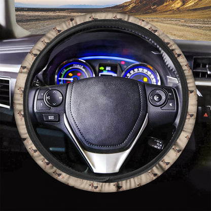 German Shepherd Dog Pattern Print Car Steering Wheel Cover