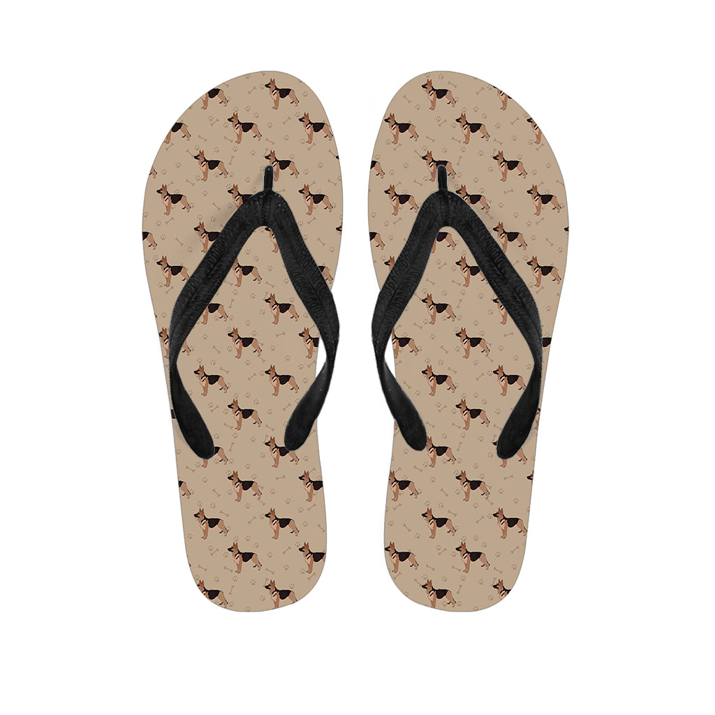 German Shepherd Dog Pattern Print Flip Flops