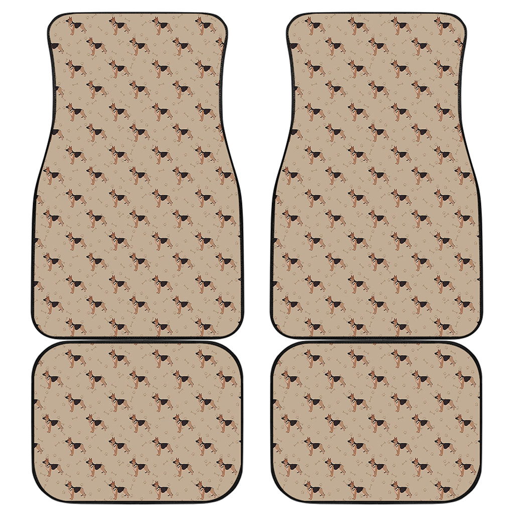 German Shepherd Dog Pattern Print Front and Back Car Floor Mats
