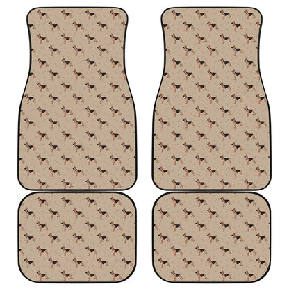 German Shepherd Dog Pattern Print Front and Back Car Floor Mats