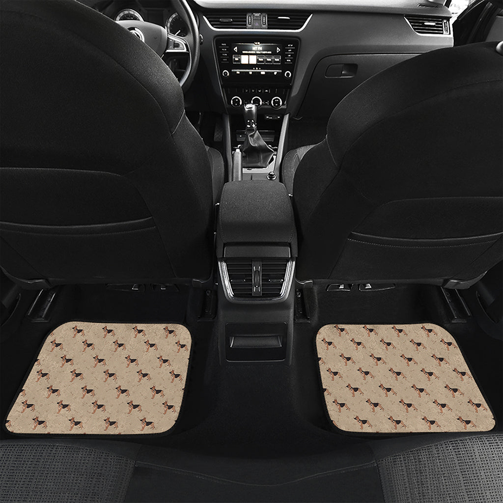 German Shepherd Dog Pattern Print Front and Back Car Floor Mats