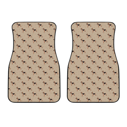 German Shepherd Dog Pattern Print Front Car Floor Mats
