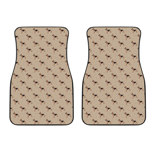 German Shepherd Dog Pattern Print Front Car Floor Mats