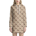 German Shepherd Dog Pattern Print Pullover Hoodie Dress
