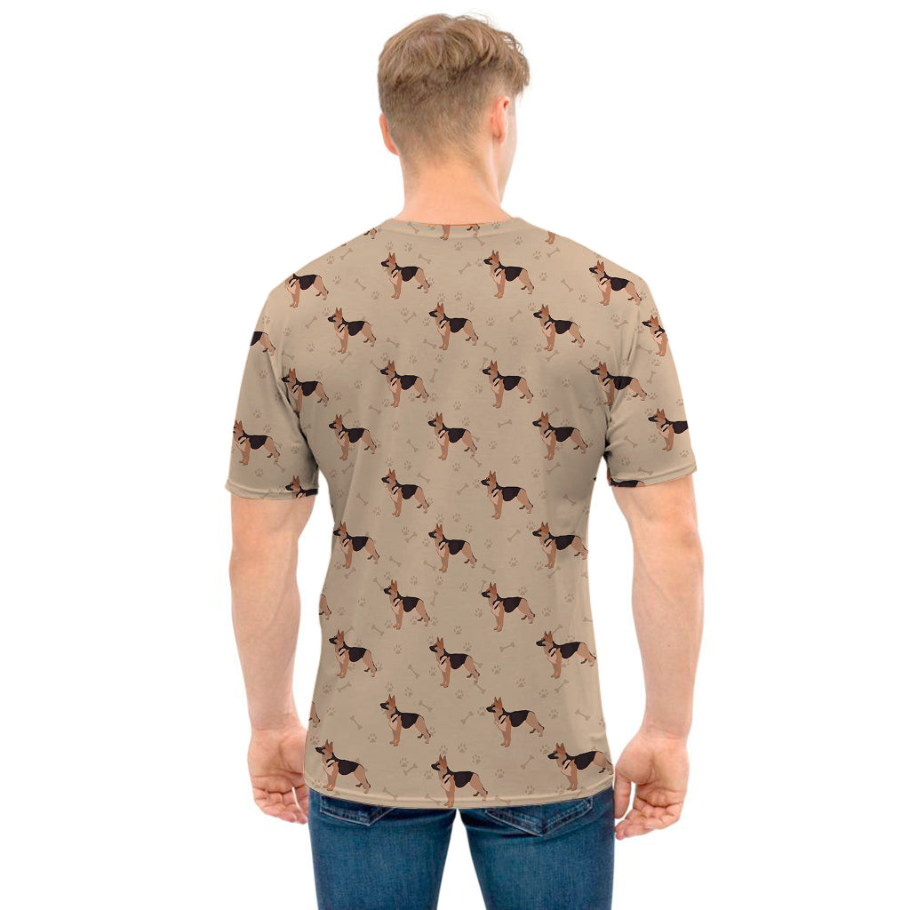 German Shepherd Dog Pattern Print Men's T-Shirt