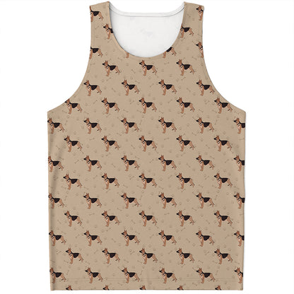 German Shepherd Dog Pattern Print Men's Tank Top