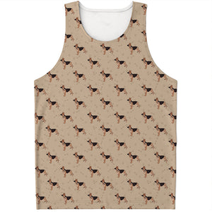 German Shepherd Dog Pattern Print Men's Tank Top