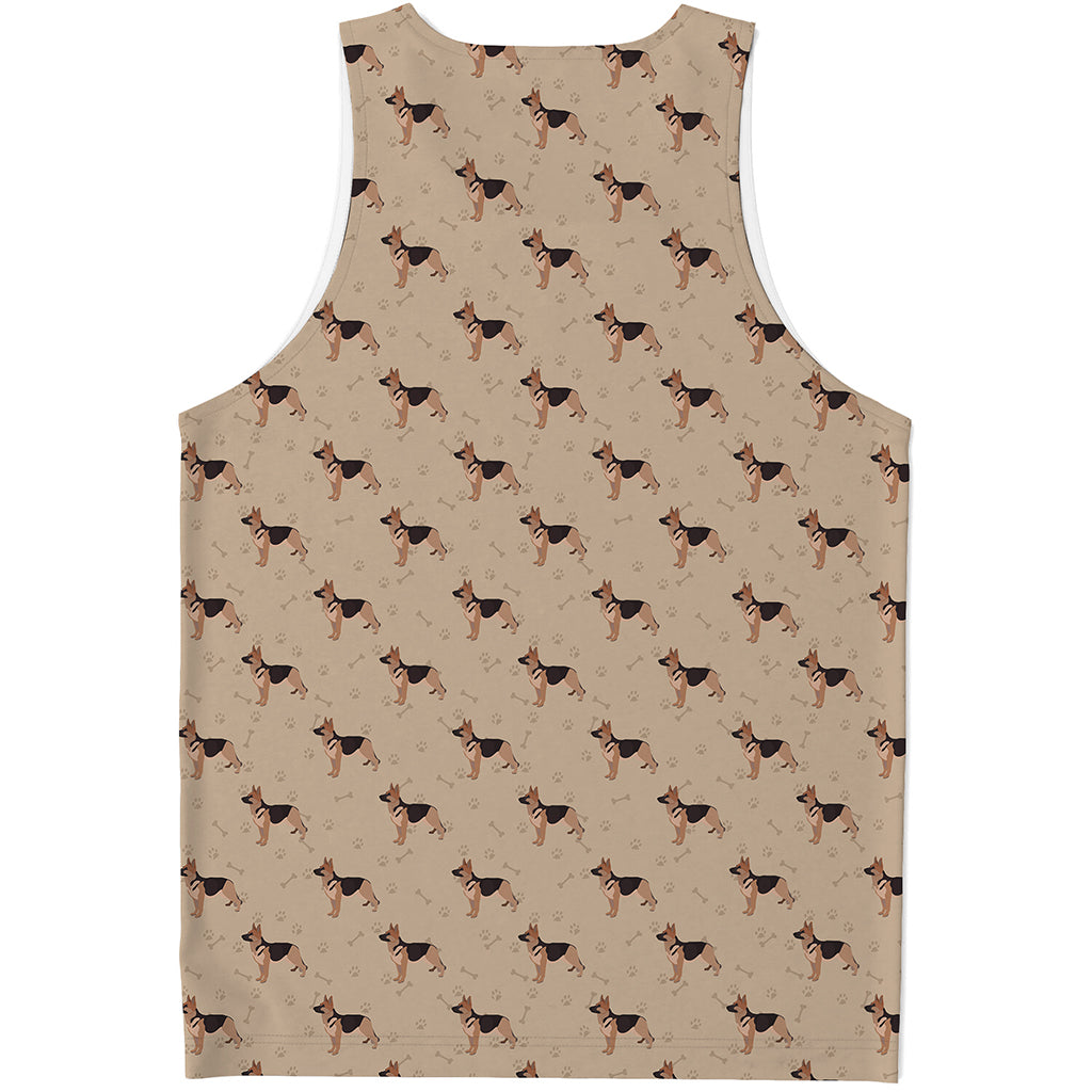 German Shepherd Dog Pattern Print Men's Tank Top