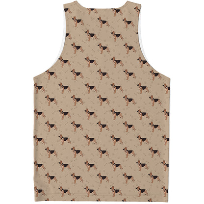 German Shepherd Dog Pattern Print Men's Tank Top