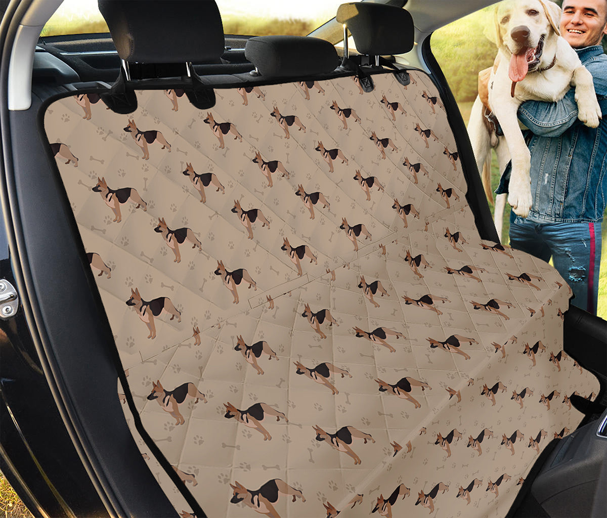German Shepherd Dog Pattern Print Pet Car Back Seat Cover