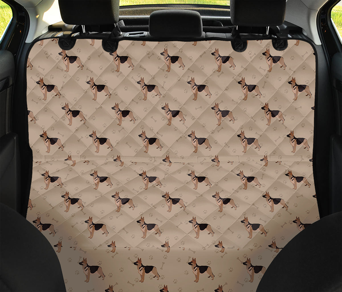 German Shepherd Dog Pattern Print Pet Car Back Seat Cover