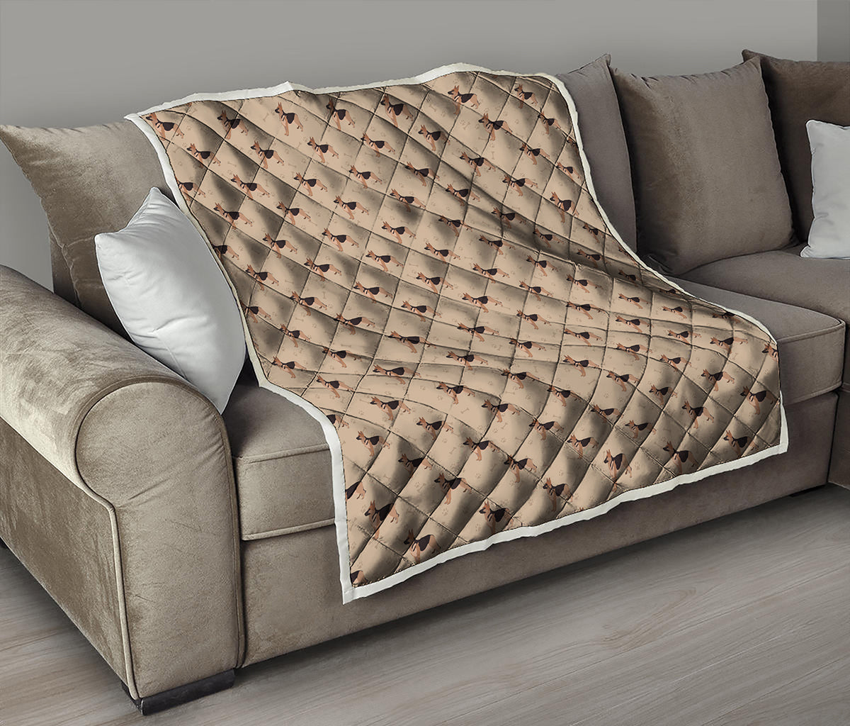 German Shepherd Dog Pattern Print Quilt