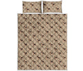 German Shepherd Dog Pattern Print Quilt Bed Set
