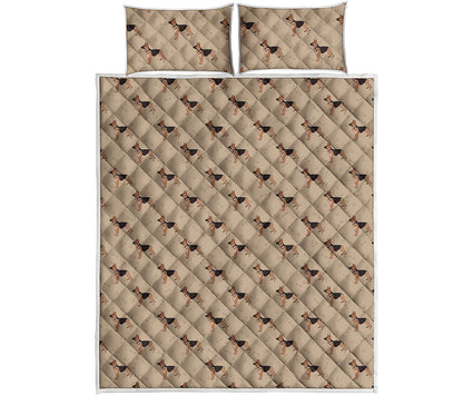 German Shepherd Dog Pattern Print Quilt Bed Set