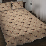 German Shepherd Dog Pattern Print Quilt Bed Set