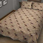 German Shepherd Dog Pattern Print Quilt Bed Set