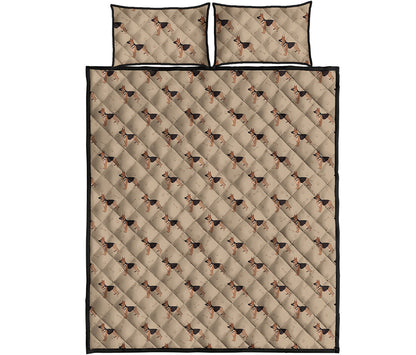 German Shepherd Dog Pattern Print Quilt Bed Set