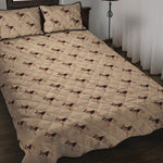 German Shepherd Dog Pattern Print Quilt Bed Set