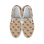 German Shepherd Dog Pattern Print White Slip On Shoes