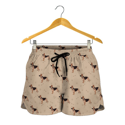 German Shepherd Dog Pattern Print Women's Shorts