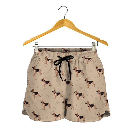 German Shepherd Dog Pattern Print Women's Shorts