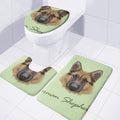 German Shepherd Dog Portrait Print 3 Piece Bath Mat Set