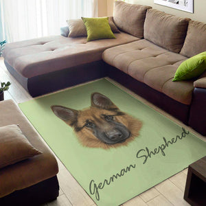 German Shepherd Dog Portrait Print Area Rug