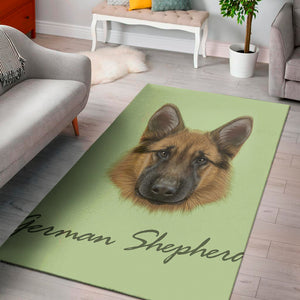 German Shepherd Dog Portrait Print Area Rug