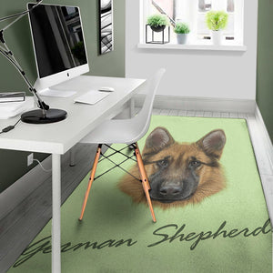 German Shepherd Dog Portrait Print Area Rug