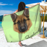 German Shepherd Dog Portrait Print Beach Sarong Wrap