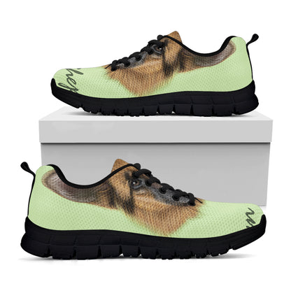 German Shepherd Dog Portrait Print Black Sneakers