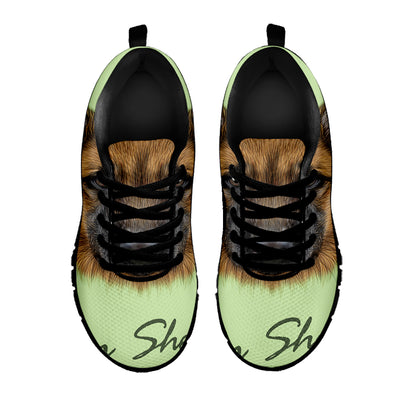 German Shepherd Dog Portrait Print Black Sneakers