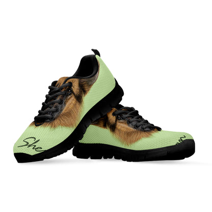 German Shepherd Dog Portrait Print Black Sneakers
