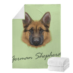 German Shepherd Dog Portrait Print Blanket